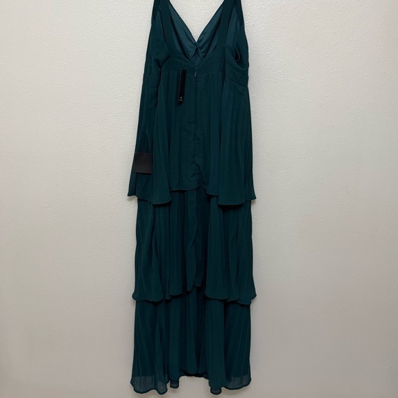 NEW Lulus Perfection Emerald Green Pleated Tiered Backless Maxi Dress Formal - Picture 8 of 9